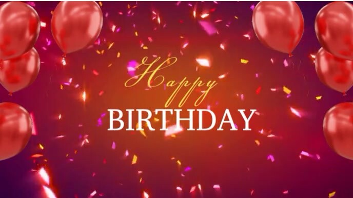 Happy birthday video Ecrã digital (16:9) template