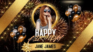 Happy Birthday video design template Twitter Post