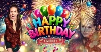 Happy birthday video greetings Facebook Shared Image template