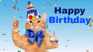 Blå Birthday Greeting Facebook Cover Video Template