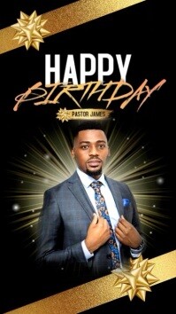 Black Birthday Celebration Instagram Story Template