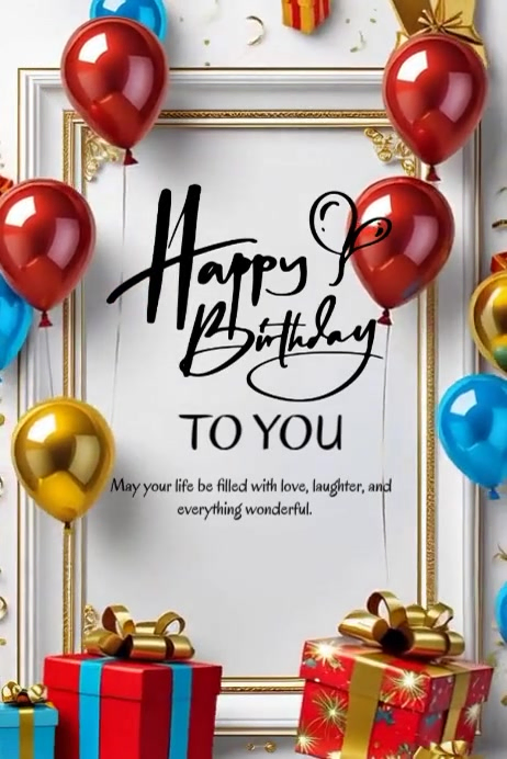 Happy Birthday Video Template 2025 Plakat