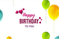happy Birthday Video template Rótulo