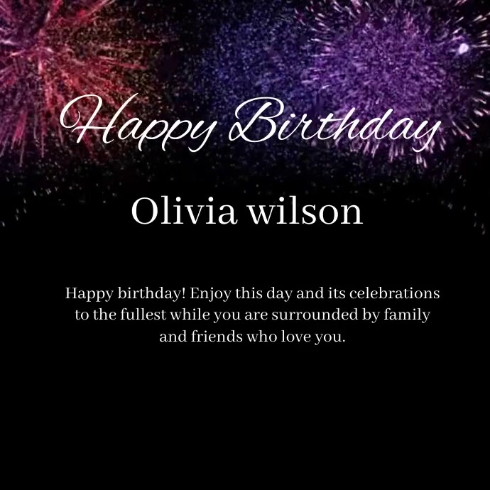 Happy birthday video template. 方形(1:1)