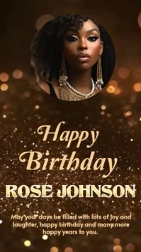 Happy birthday video with picture template Digital Display (9:16)