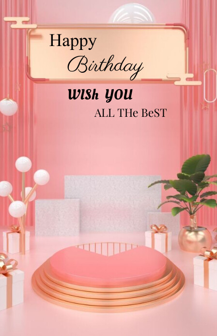 Copy of Happy birthday wish you all de best | PosterMyWall