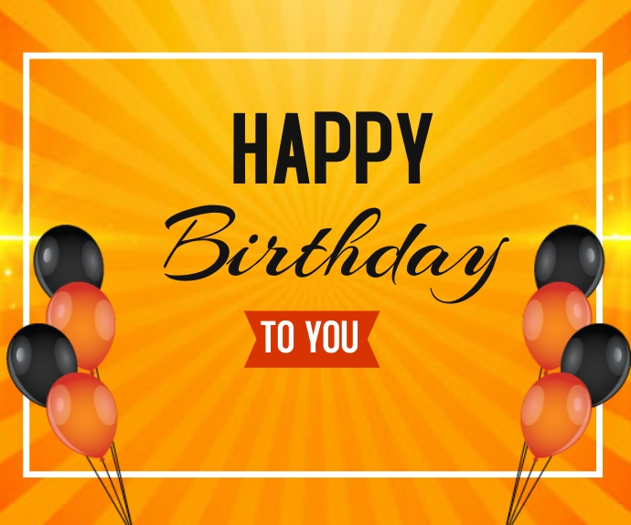 Happy Birthday wishes card background design Medium na Rektangle template