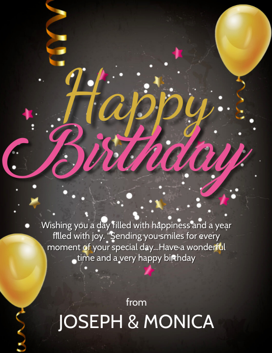 HAPPY BIRTHDAY WISHES CARD Design Template PosterMyWall