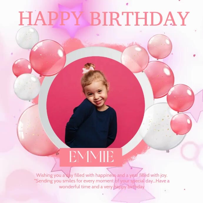 HAPPY BIRTHDAY WISHES CARD Design Template Carré (1:1)