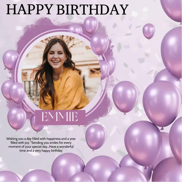 HAPPY BIRTHDAY WISHES CARD Design Template PosterMyWall