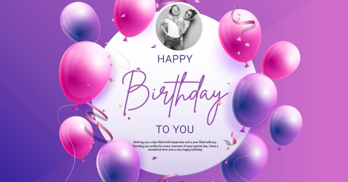 HAPPY BIRTHDAY WISHES CARD Design Template Imagem partilhada do Facebook