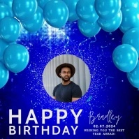 happy birthday wishes images design Template Square (1:1)