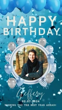 happy birthday wishes images design Template История на Instagram