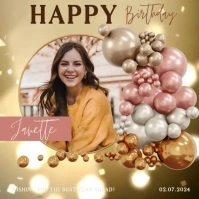 happy birthday wishes images design Template Cuadrado (1:1)
