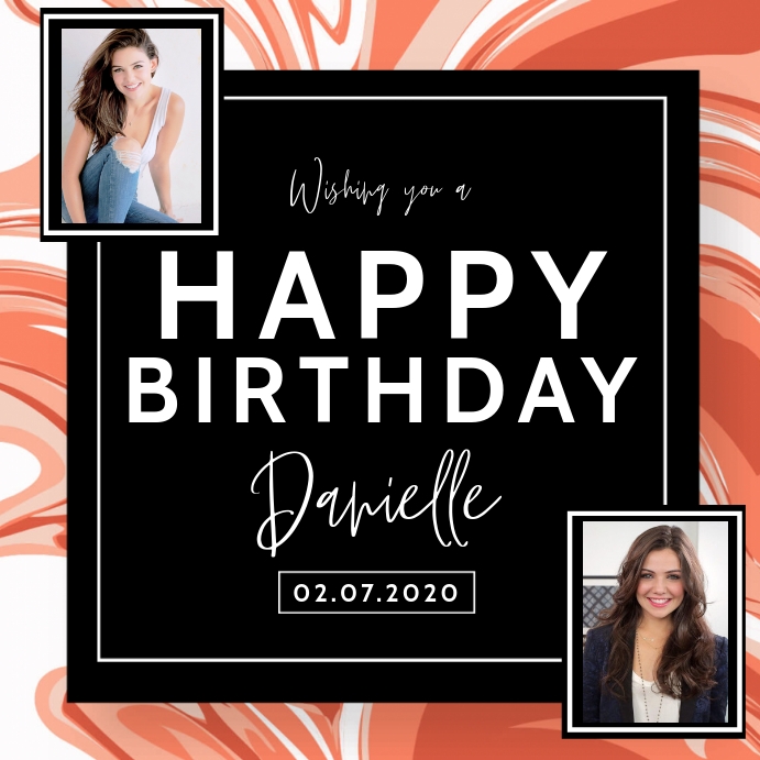 happy birthday wishes images design Template Quadrado (1:1)