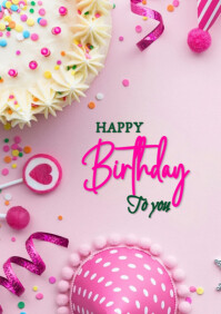 Happy birthday wishes Template A4