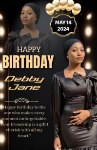 Happy birthday wishes template design Tabloide