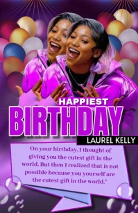 Happy birthday wishes template design Tabloid
