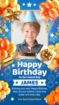 Happy Birthday Wishes Tiktok Video Template Instagram Story