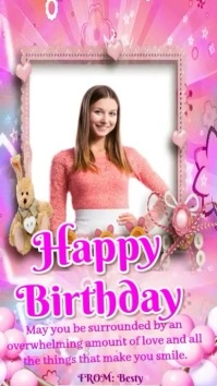 Happy birthday wishes video design Instagram Reel template