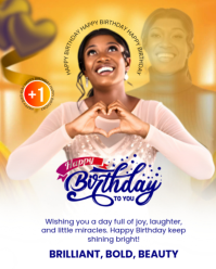 Happy birthday wishing celebration Instagram Portrait template
