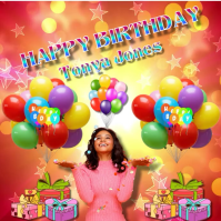 Rood Happy Birthday Woman Wpis na Instagrama Template