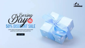 Blue Boxing Day Sale Affichage numérique Template