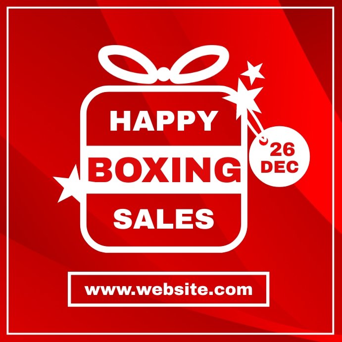 happy boxing day sales red and white colors d Message Instagram template