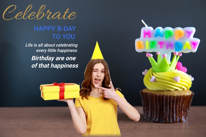 Plantilla de HAPPY BRITHDAY BANNER TEMPLATE | PosterMyWall