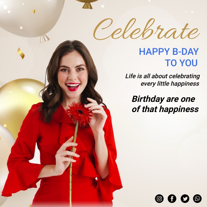 De Modèle Instragram Joyeux Brithday | PosterMyWall