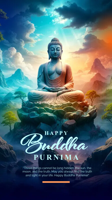 Happy buddha purnima vesak day เรื่องราวบน Instagram template