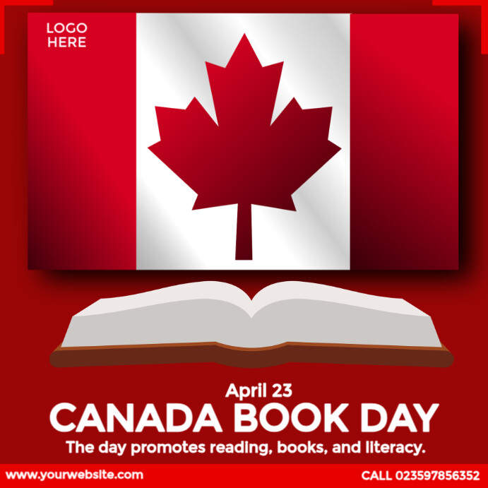 Happy Canada Book Day Instagram Post template