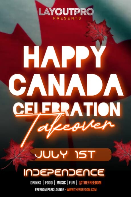 Happy Canada Day Celebration Video Cartaz template