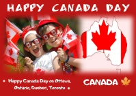 Happy Canada Day Postal template