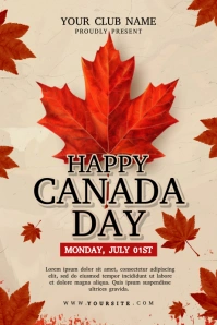 Happy Canada Day Flyer or poster Template Póster