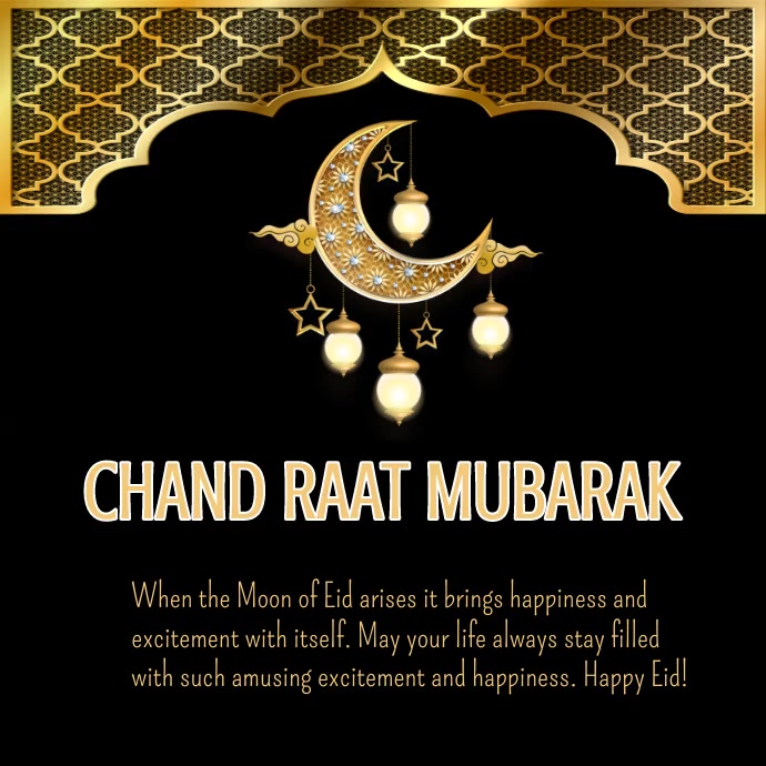 happy chand raat,chaand rat mubarak,eid eve Instagram Post template