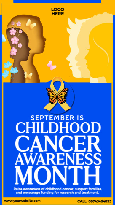 Happy Childhood Cancer Awareness Month História do Instagram template