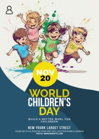 Happy Children's Day Flyer A6 template