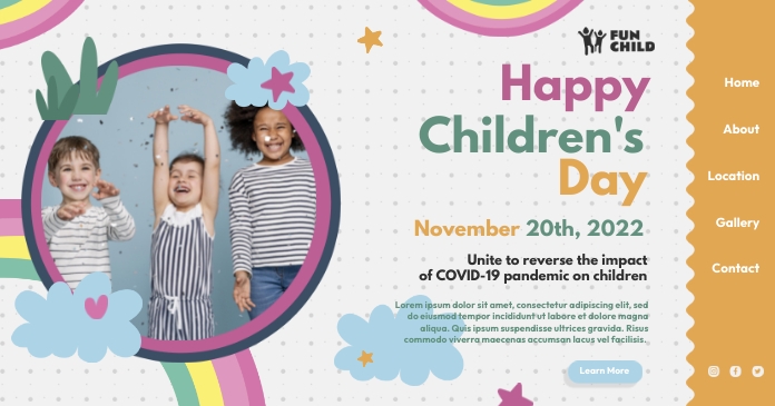 Happy Children's Day Ads Obraz udostępniany na Facebooku template