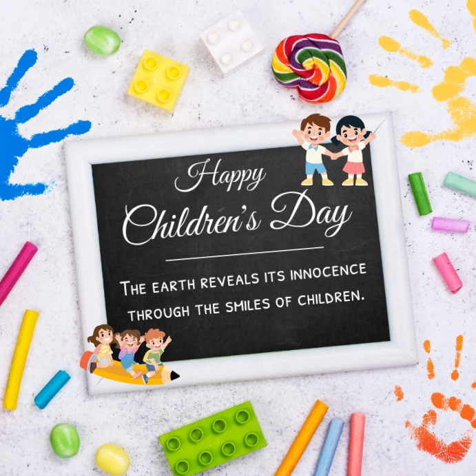 Happy childrens day, childrens day post Wpis na Instagrama template