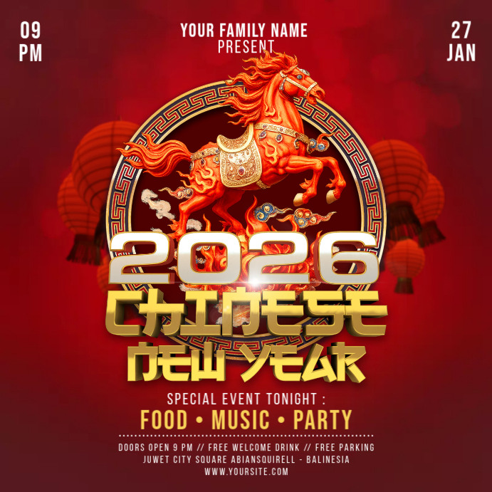 Happy Chinese New Year 2026 Template | PosterMyWall