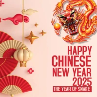 Happy Chinese New Year 2025, The Year of Snake Iphosti le-Instagram template