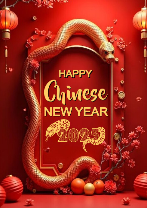 Happy Chinese new year 2025 A4 template