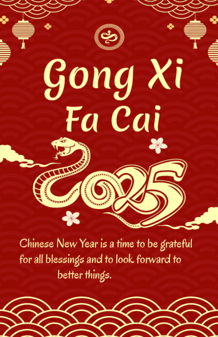 Happy Chinese New Year 2025 Poniekoerant template