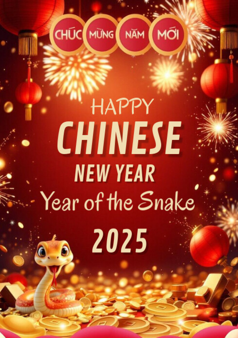 Happy Chinese New Year 2025 A4 template