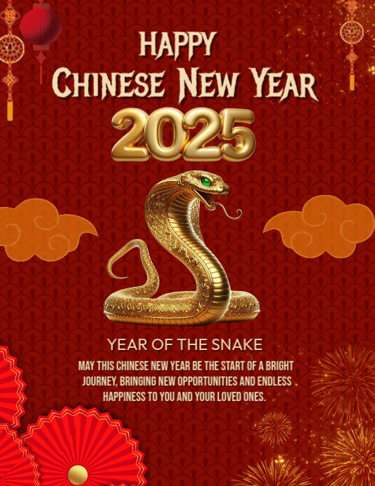 Happy Chinese New Year 2025 Flyer Template PosterMyWall