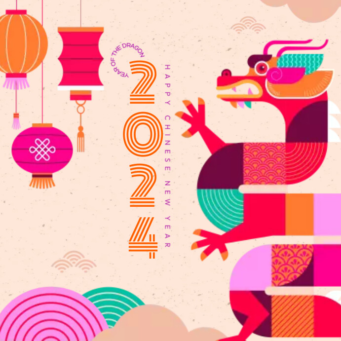 Happy Chinese New Year Сообщение Instagram template