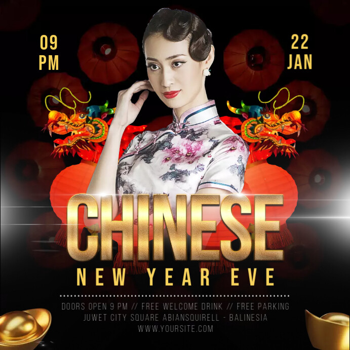 Happy Chinese New Year Eve Publicação no Instagram template