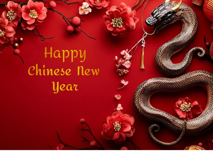 Happy Chinese new year flyer template Postal