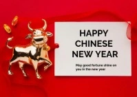 happy chinese new year poster Postcard template